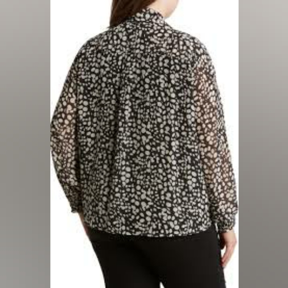 Pleione Print Sheer Blouse NWOT - Picture 4 of 4